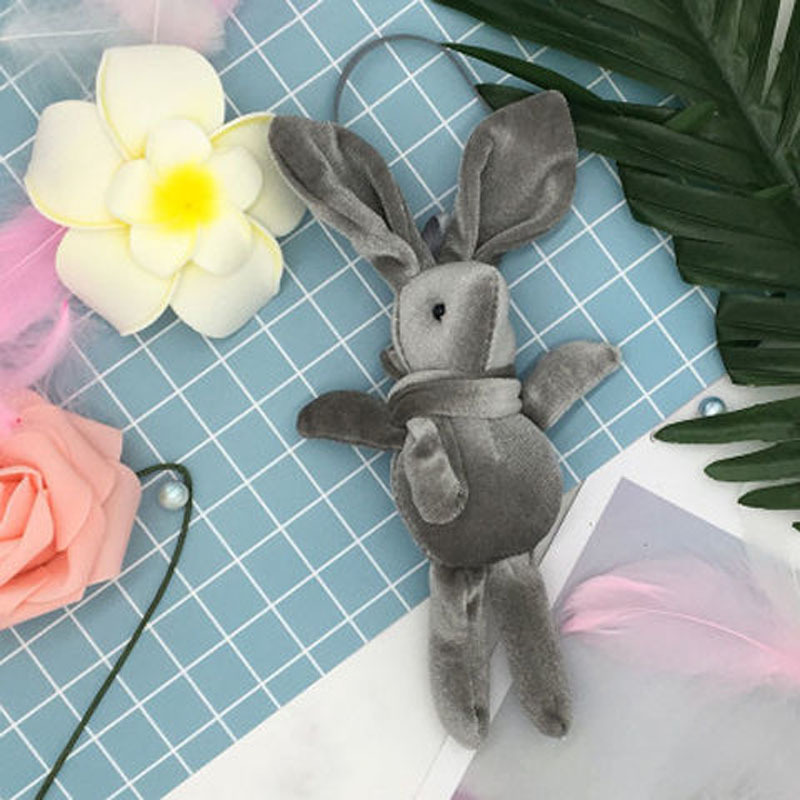Korean velvet long-legged rabbit doll plush toy pendant bouquet gift box doll wishing rabbit doll