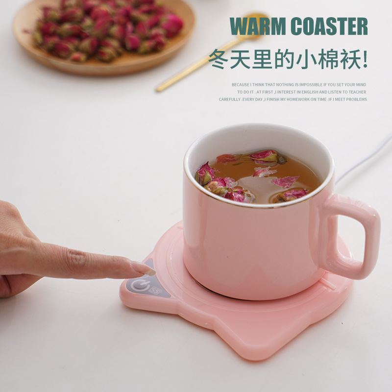 Constant Temperature Coaster 55-Degree Automatic Heating Cup Warmer for Warming Milk and Coffee Cups, Timed Insulation Electric Heating