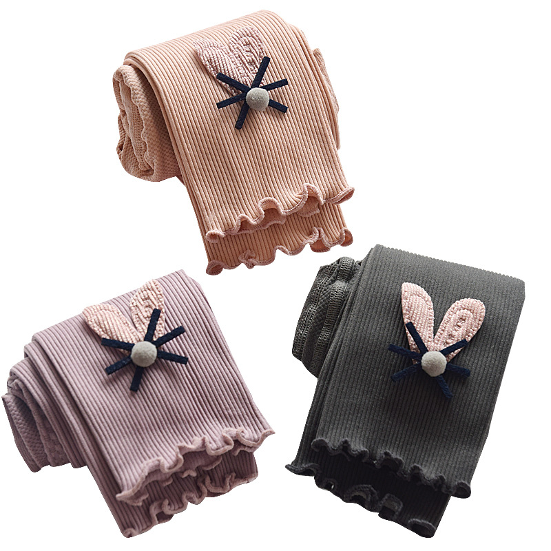 Children's Leggings 2024 Spring and Autumn New Korean Style Slim-Fitting Kidsren's Baby Nine-Point Pants Girls' Socks Wholesale