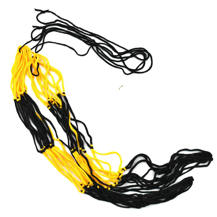 Basketball Net pocket basketball Football single pack net pocket sports storage wear-resistant nylon thread yellow and black color matching