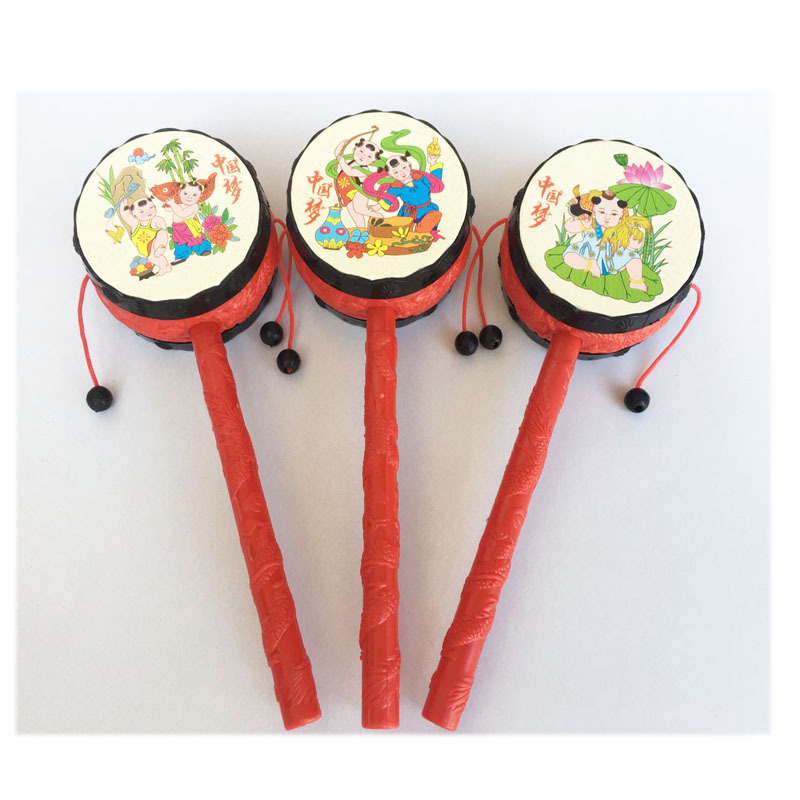Huai Ancient Traditional Auspicious New Year Painting Rattle Hand Drum Rattle Chinese New Year Painting Traditional Toys Wholesale