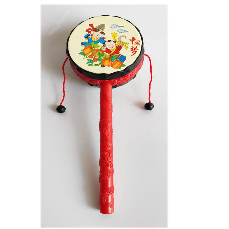 Huai Ancient Traditional Auspicious New Year Painting Rattle Hand Drum Rattle Chinese New Year Painting Traditional Toys Wholesale