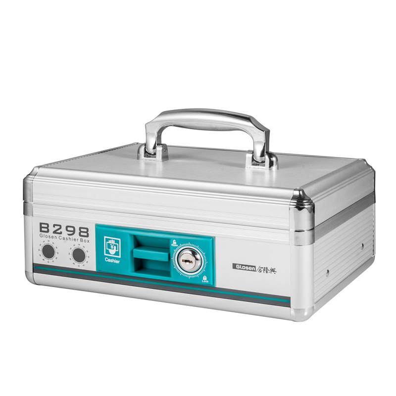 Jinlongxing Aluminum Alloy Lockable Cashier Box Portable Multi-Functional Cash Cashier Box Cash Box Metal Cash Box