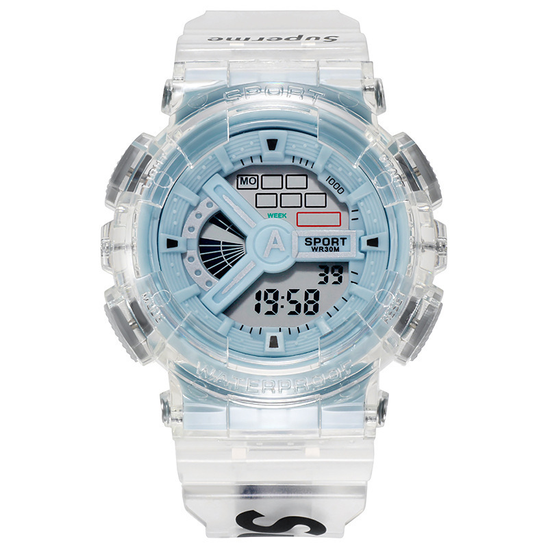 Manufacturer's Hot-Selling New Transparent Round Led Men's Couple Student Trendy Watch Sports Fashion Digital Watch Waterproof