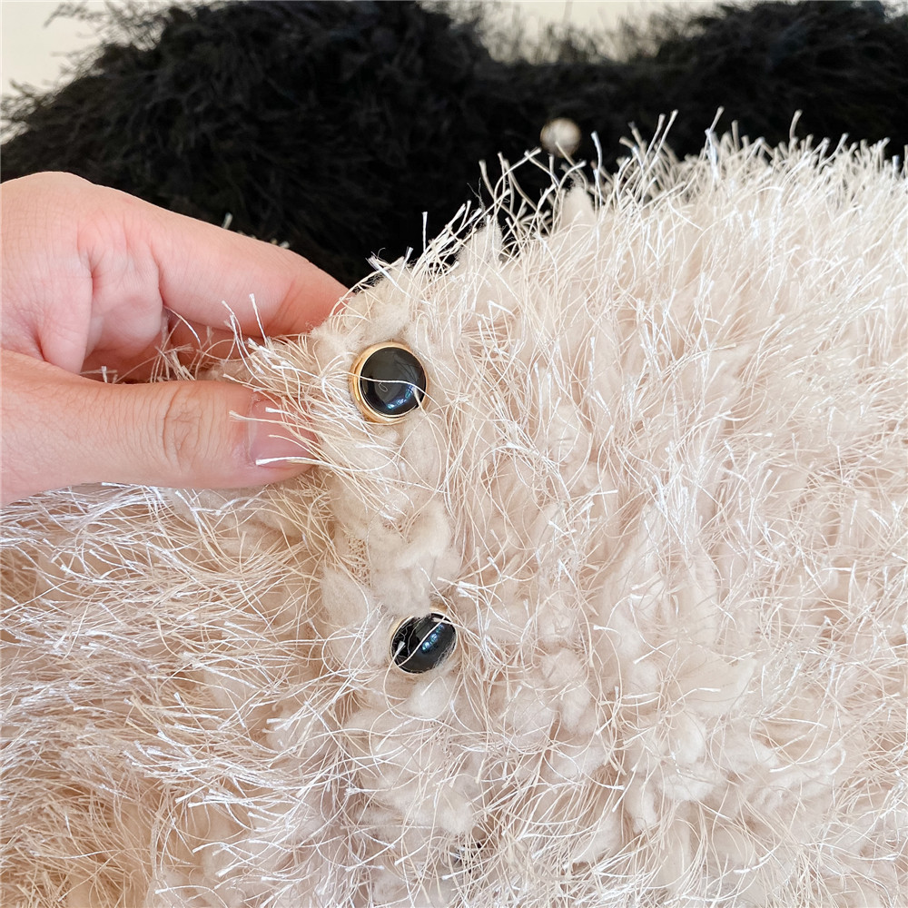 Girls' Western Style Woolen Coat 2023 Winter Korean Style Children's Wear Baby Girls' Light Luxury Fur Short Coat Trendy Style Cardigan