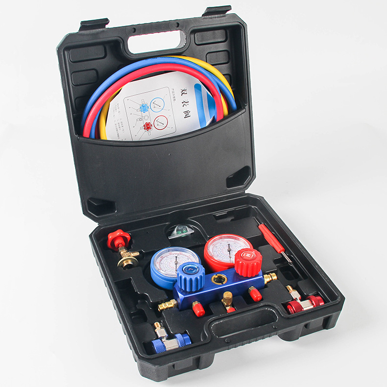 Car air conditioner fluoridation tool suit R134A liquid double meter valve snow environmental protection refrigerant pressure suit customization
