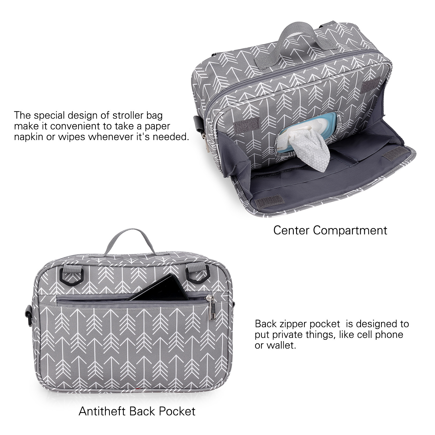 Waterproof Stroller Stroller Bag Storage Stroller Hanging Bag Diaper Bag Baby Outing Mommy Bag Diaper Bag