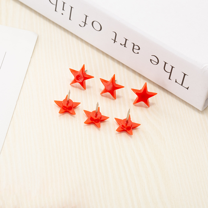 Color I-shaped nail cork plastic pushpin press nail big red five-pointed star creative shaped nail