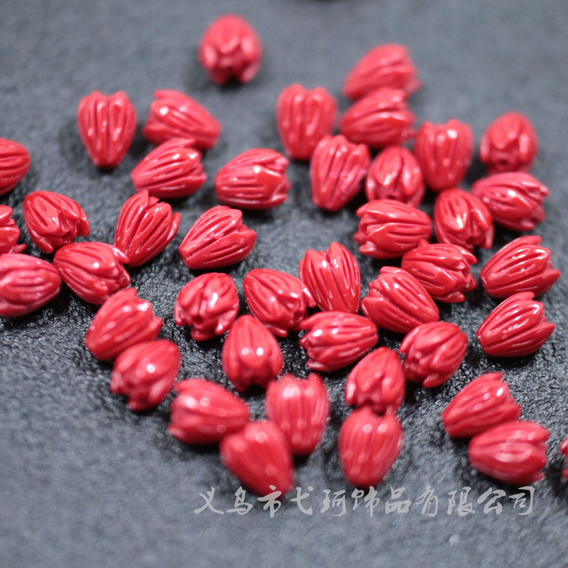 P3 Yi Ke 6*9mm Wild Rose Small Flower Bud Shell Powder Embossed Antique diy Hairpin Jewelry Wholesale