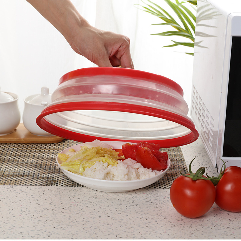 Microwave oven heating cover multi-functional silicone folding cover oil-proof splash-proof cover special heating cover folding cover