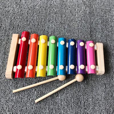 Деревянный музыкальный инструмент для детей, восьмитональный ударный, раннее образование, игрушка для детей 1-3 года