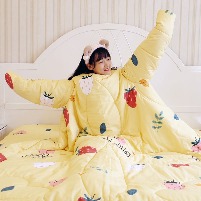 Children's Sleeping Bag for Large Children and Infants and Students Thickened Warm Autumn, Winter and Summer Thin Four Seasons Air-conditioning with Sleeve Kick-proof Quelt