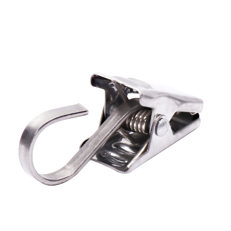 Factory Direct 430 stainless steel flat hook curtain clip shower curtain clip metal hanging hook curtain clip