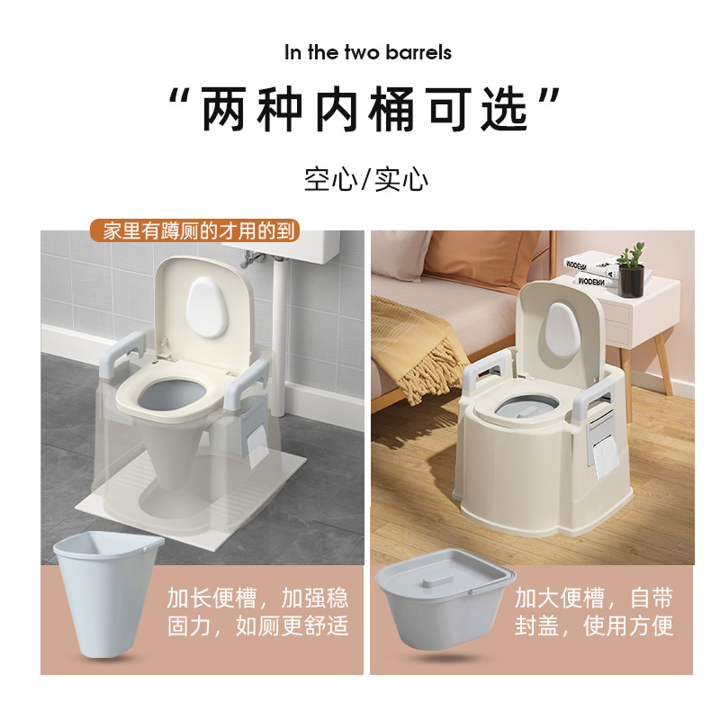 Toilet for the Elderly Pregnant Women Indoor Mobile Toilet for the Disabled Toilet Chair Double Armrest Toilet Chair Installation-Free