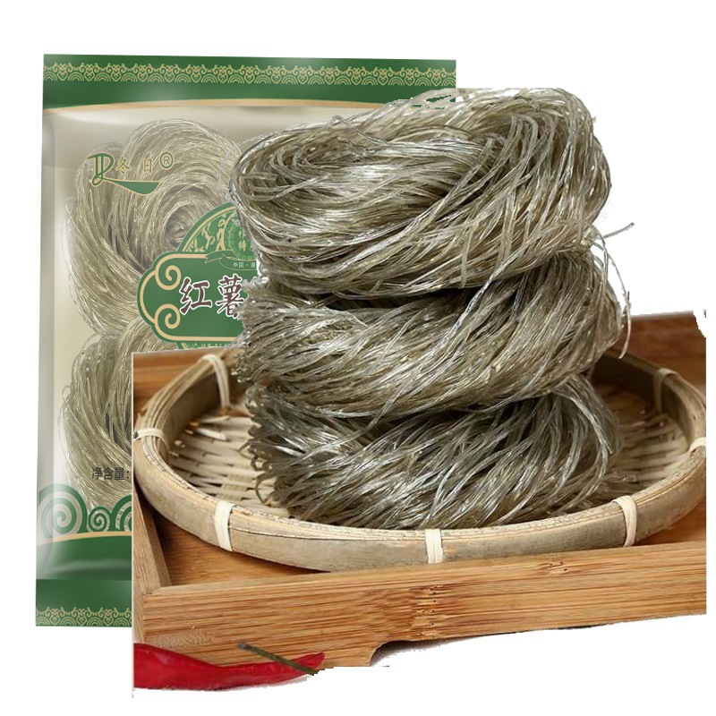 Winter Brand 250g Handmade Sweet Potato Sweet Potato Sweet Potato Circle Vermicelli Wholesale Spicy Hot and Sour Noodles Hunan Specialty