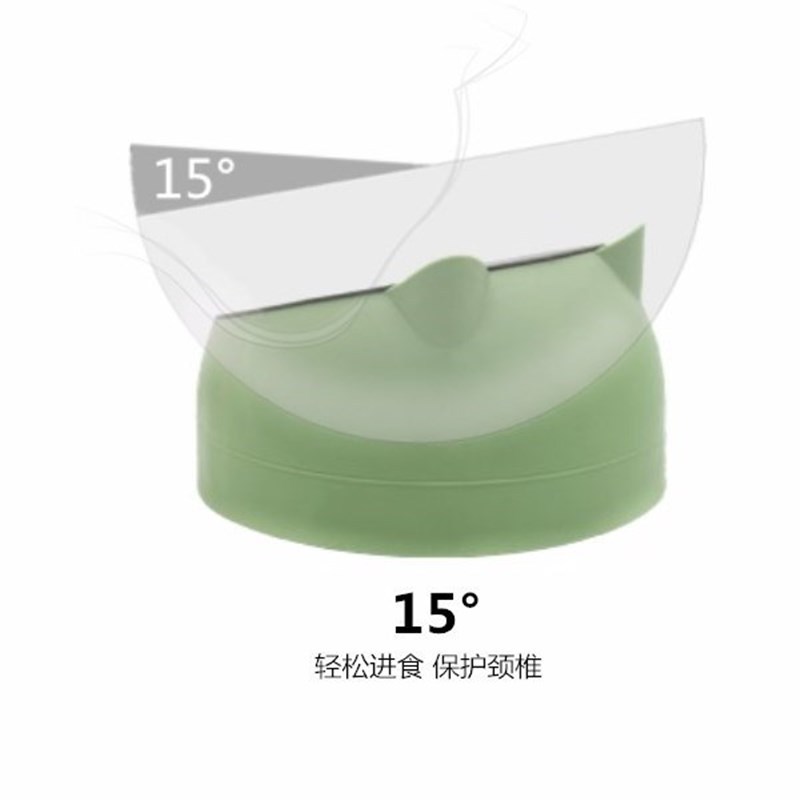 Net Celebrant Stainless Steel Cat Bowl Dog Bowl Double Bowl Protection Cervical Spine Cat Bowl Oblique Explosive Pet Food Basin Cat Supplies