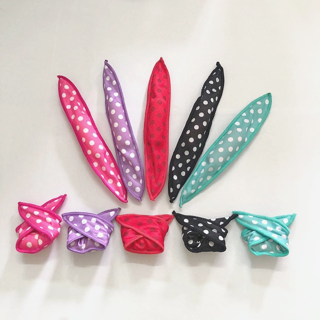 New wave dot hair curling pear flower hair curling hair sponge hair curling bowknot sleep hair curling Amazon explosions