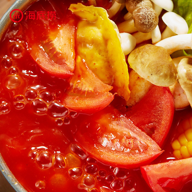 Haidilao Hot Pot Base Wholesale Tomato Mushroom Spicy Clear Oil Oden Cooking 0 Fat Seasoning Chongqing Hot Pot Base