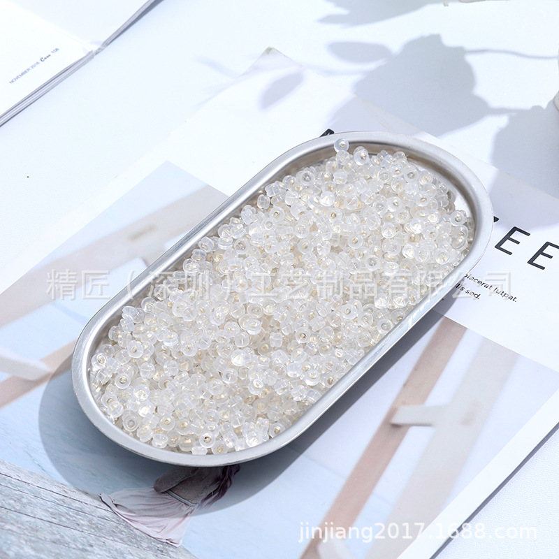 Factory Direct Sales 18K Gold Accessories Real Gold Silicone Ear Plugs Round Ear Plugs Handmade DIY Jewelry Accessible Luxury Style