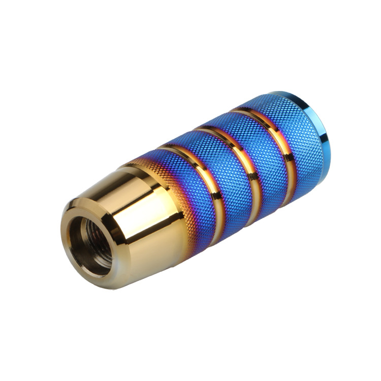 Car modification universal manual gear head aluminum alloy gear head 9.5cm metal baked blue colorful gear head