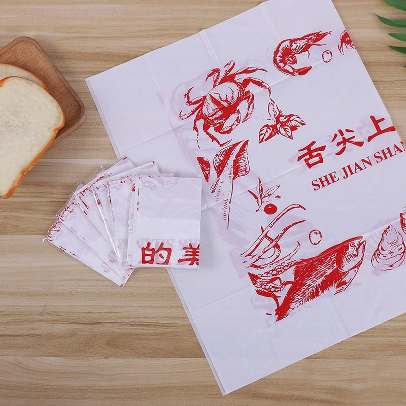 Disposable Tablecloth Printed Logo Oil-proof Drain-proof Plastic Dining Cloth Barbecue Hot Pot Takeaway Placemat Separate Packaging