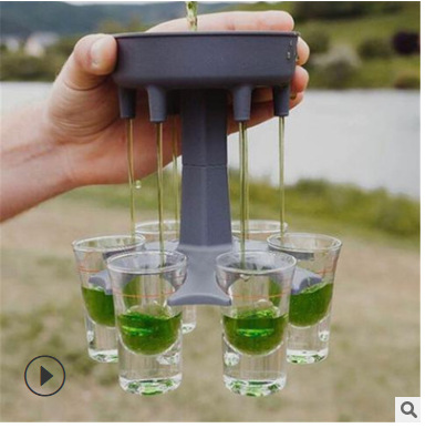 Cross-border explosions wine Dispenser six Cup Decanter 6 Shot Glass Dispenser and Holder
