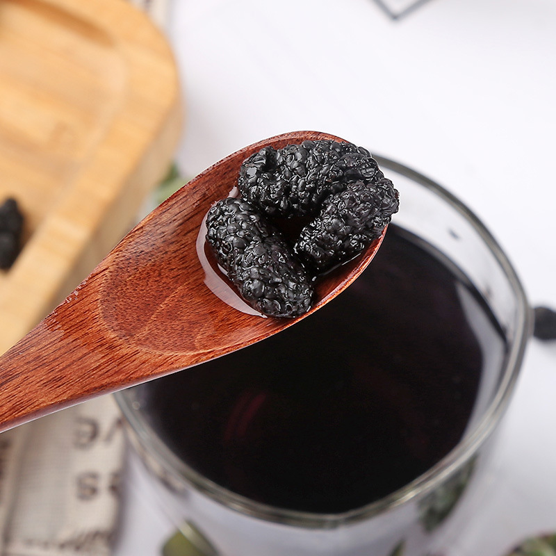 Wholesale Xinjiang Good Goods Special Grade Medicinal and Edible Mulberry Dried Fruit in Bulk 500g No-Wash Sand-Free Black Mulberry Ready to Eat