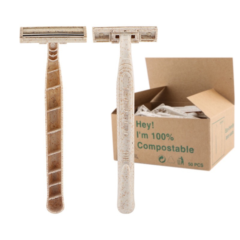 Wheat Straw Razor Environmentally Friendly Material Razor Disposable Razor Disposable Razor Two-Layer Razor