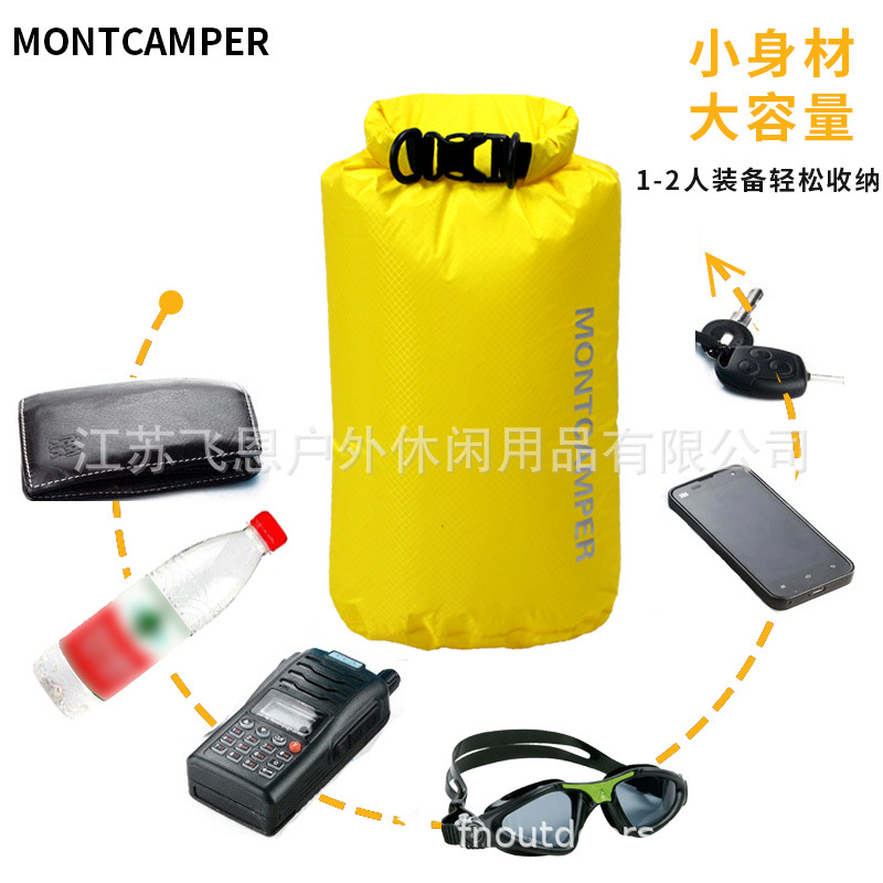 Factory Direct Sales Montcamper Nylon Ultra-Light Outdoor Waterproof Bag Skin Bag Rafting Bag River Tracing Waterproof Bag