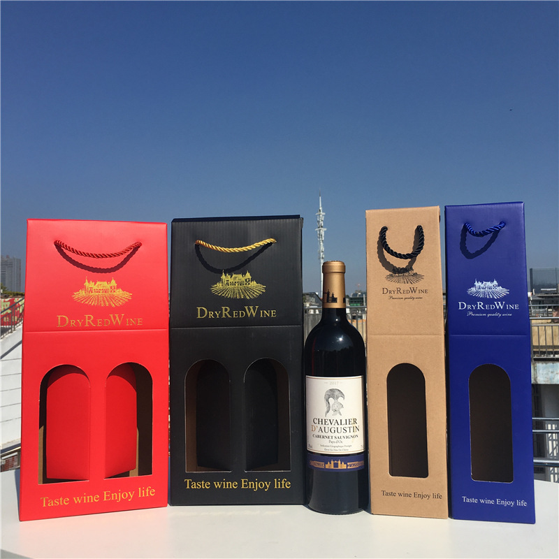 Red Wine Gift Box Red Wine Packaging Bag Red Wine Bag Single and Double Portable Gift Bag Red Wine Box Liquor Box Spot