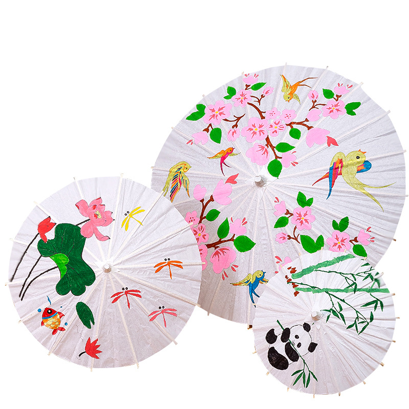 paper umbrella diy handmade painting umbrella kindergarten creative children umbrella hand-painted umbrella graffiti umbrella blank oil paper umbrella