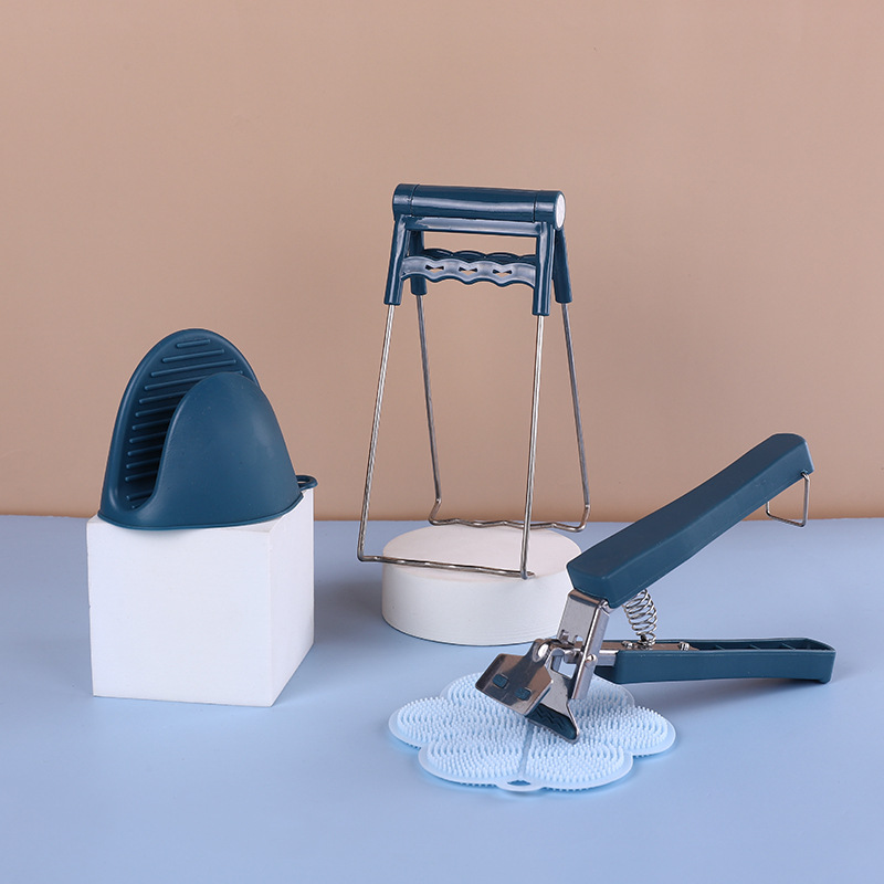 Small Wholesale Stainless Steel Household Anti-Scalding Three-Piece Set Steamer Plate Clamp Anti-Slip Plate Lifter Basin Clamp Artifact Dishes