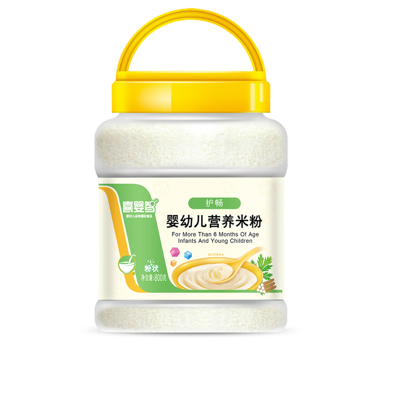 Xiyingzhi Large Barrel Rice Flour Baby Food Supplement Calcium Iron Zinc Baby Rice Cereal Huaishan Barley Infant Nutritional Rice Cereal Wholesale