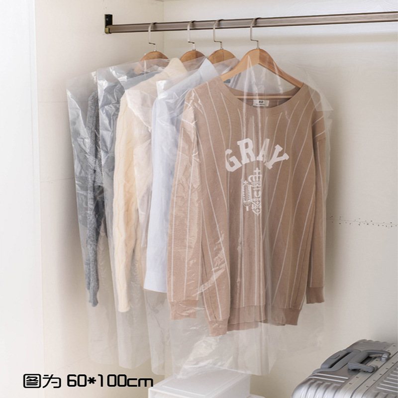 Clothes Dust Bag Transparent Disposable Dust-Proof Hanging Clothes Bag Dry Cleaning Shop Storage Coat Suit Bag Plastic Dust Cover