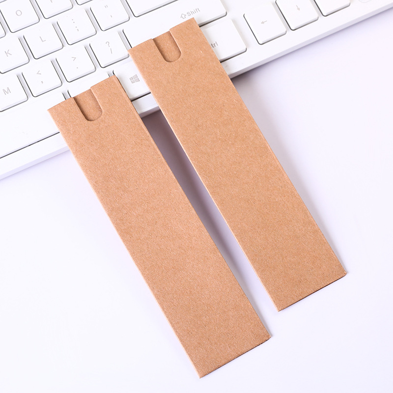 Brown Packing Paper Pencil Case Simple Printing Logo Paper Window Pen Box Creative Foldableing Pen Carton Spot Wholesale