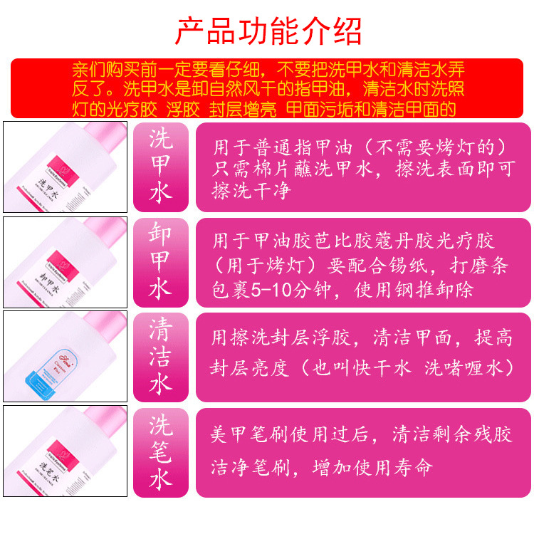 Nail art cleaner nail polish remover large bottle Nail Polish Remover Pen water softener nutrient oil nail nail special water