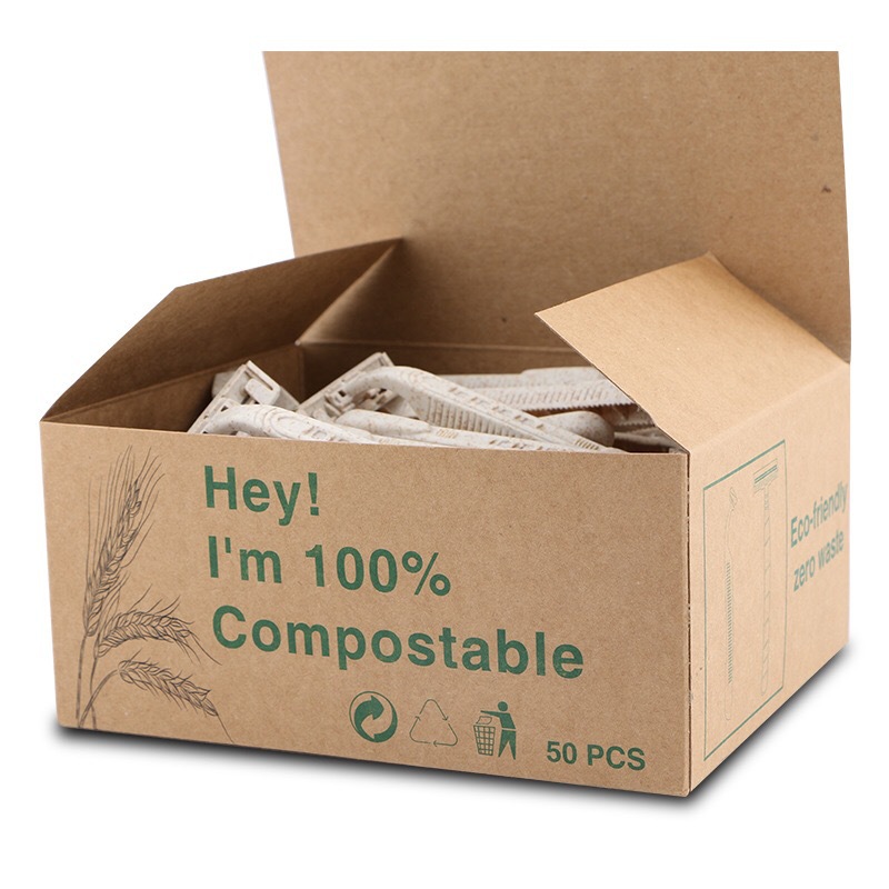 Wheat Straw Razor Environmentally Friendly Material Razor Disposable Razor Disposable Razor Two-Layer Razor