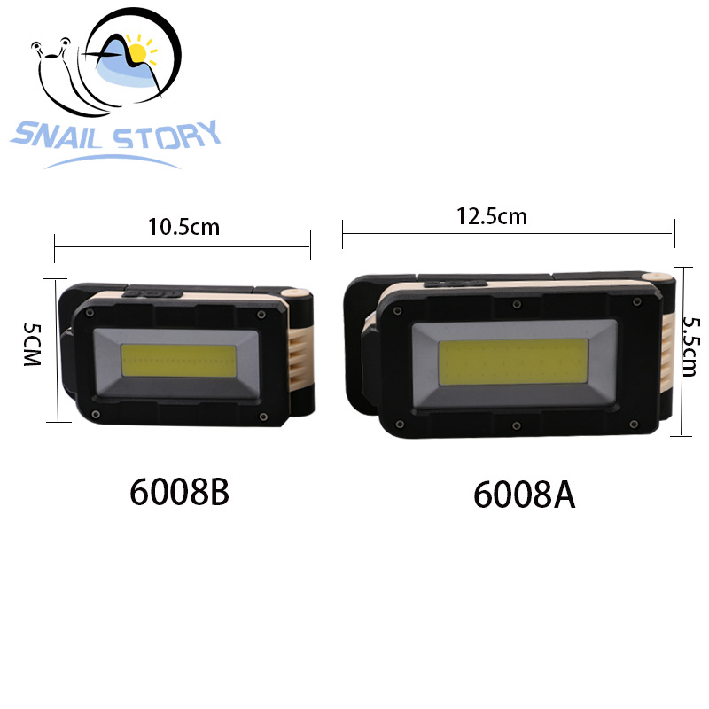 360 ° folding with hook magnet COB portable maintenance work light USB rechargeable red and blue warning flashlight