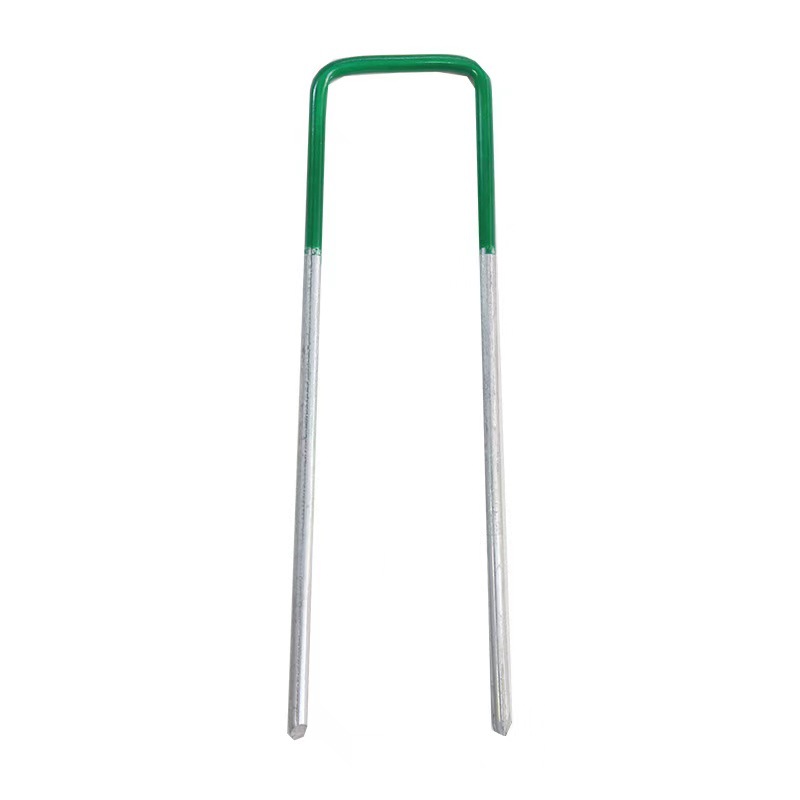 Customized U-Shaped Ground Nails, Outdoor Greenhouse Fixed Nails, Metal Galvanized Inclined Tent Nails, U-Shaped Nails, Grass-Proof Cloth Ground Nails