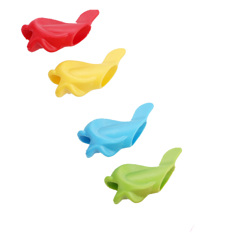 Manufacturer Supplies Cartoon Silicone Dolphin Pen Holder for Children and Students to Correct Pen Holding Posture, Available in Multiple Colors, Stationery