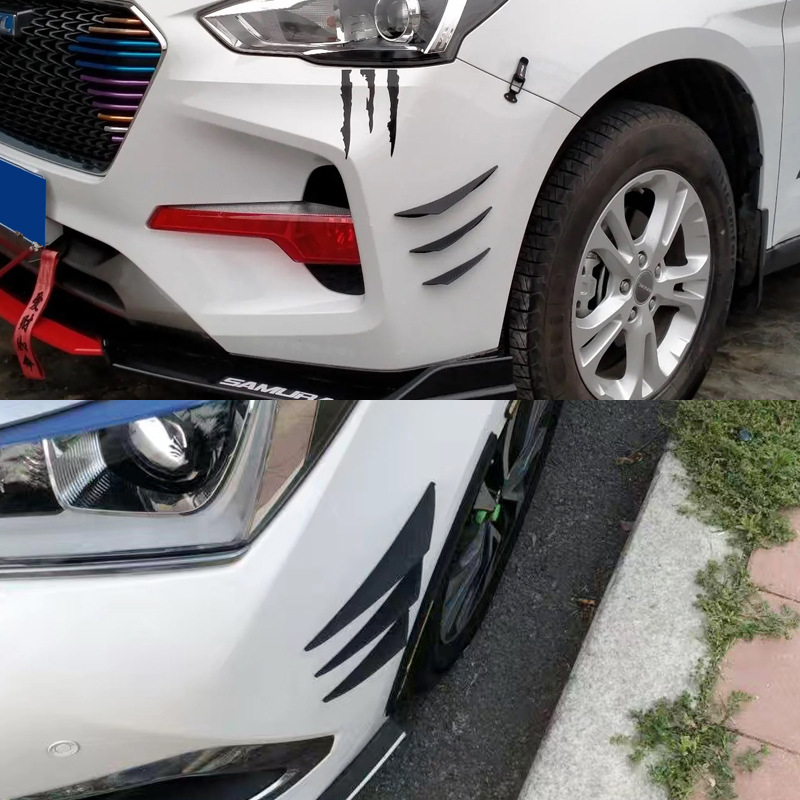 Car Modified Universal Air Knife Front Bumper Spoiler Modified Bumper Small Air Knife Universal Carbon Fiber Pattern Surround Spoiler