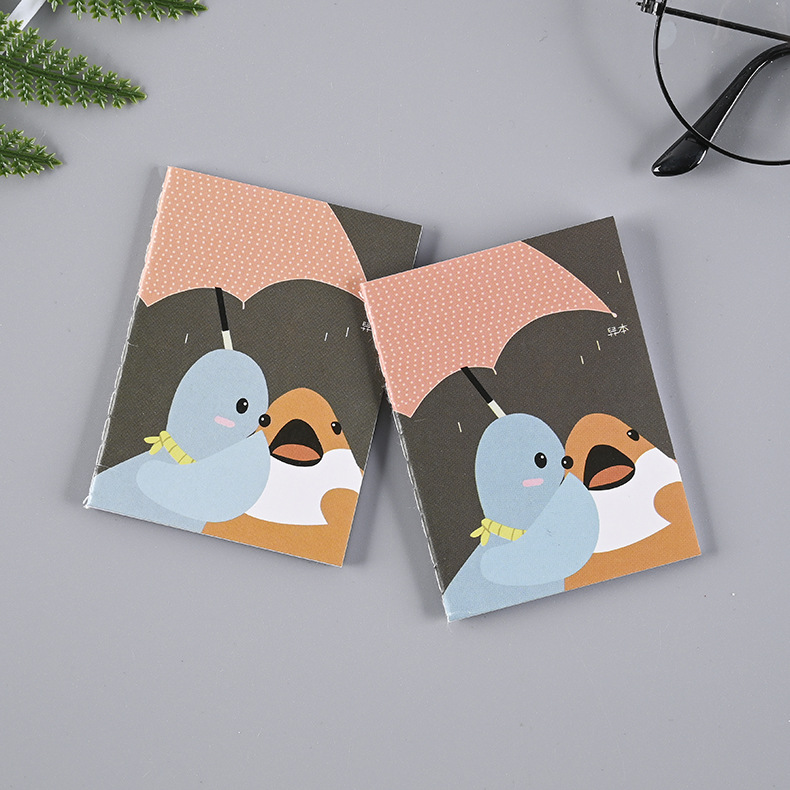 Small Coil Notebook Cartoon Notebook Cute Mini Portable Flap Pocket Pants Notepad A6A7 Primary School Student Gift