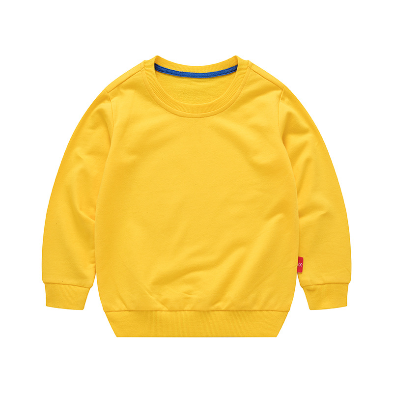 Children's Sweatshirt 2021 Autumn New Boys' Western Style Round Neck Pullover Girls' Solid Color Loose Long Sleeve Top Trendy