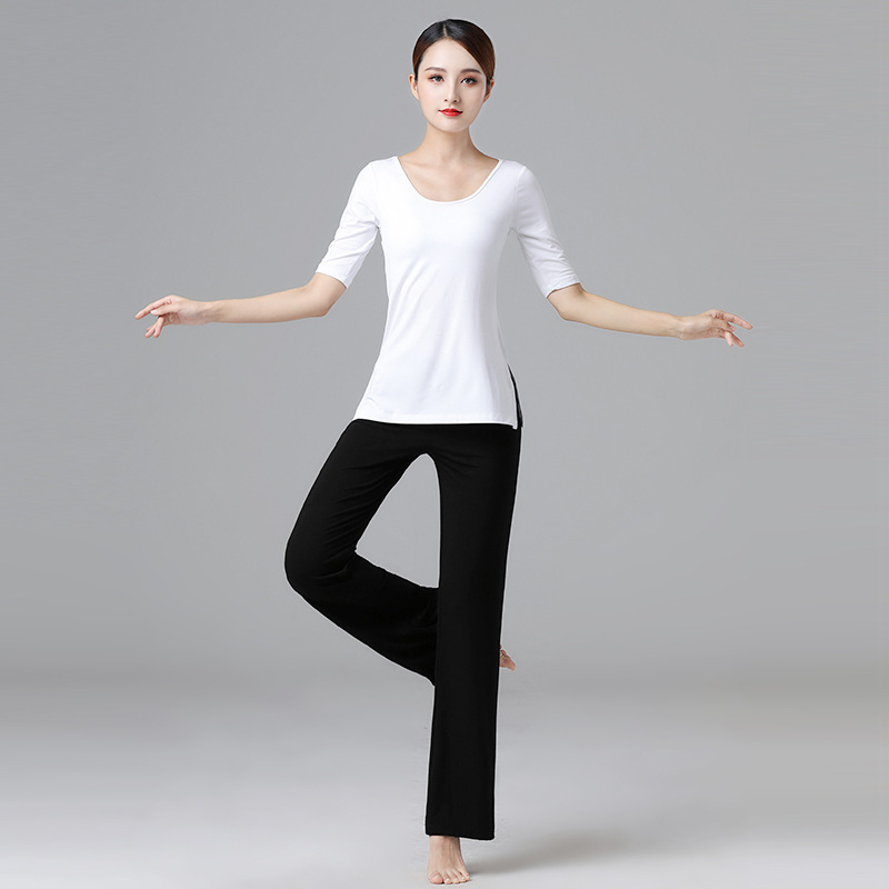 Dance Wear for Women, Modal Modern Dance Wear, Body-Based Training Wear, Double-Sided Slit Yoga Wear, Classical Dance Performance Wear