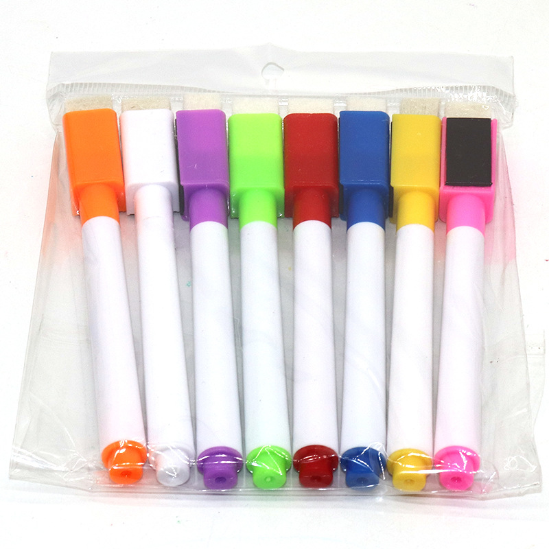 Factory direct blackboard pen water soluble liquid chalk erasable LED light board pen with magnetic belt brush marker pen