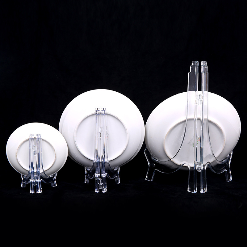 Wholesale Porcelain Plate Stand Decorative Plate Rack Plastic Display Stand Picture Frame Ornament Stand Triangular Bracket Tea Cake Stand Base
