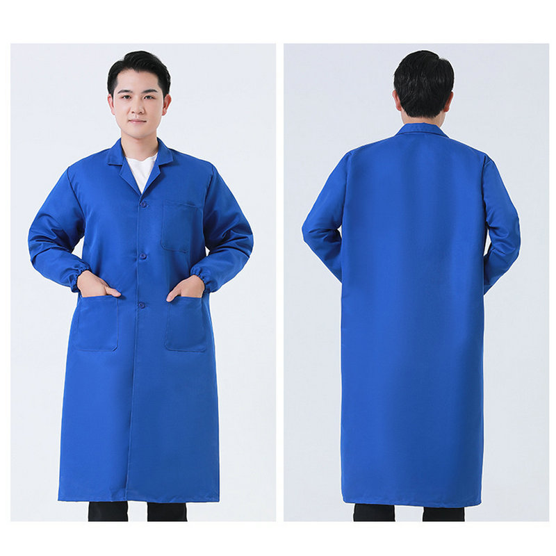 Blue Coat Smock Overalls Wholesale Long-Sleeved Dustproof Clothing Printable Logo Transport Clothing Labor Protection Work Clothes Factory Smock