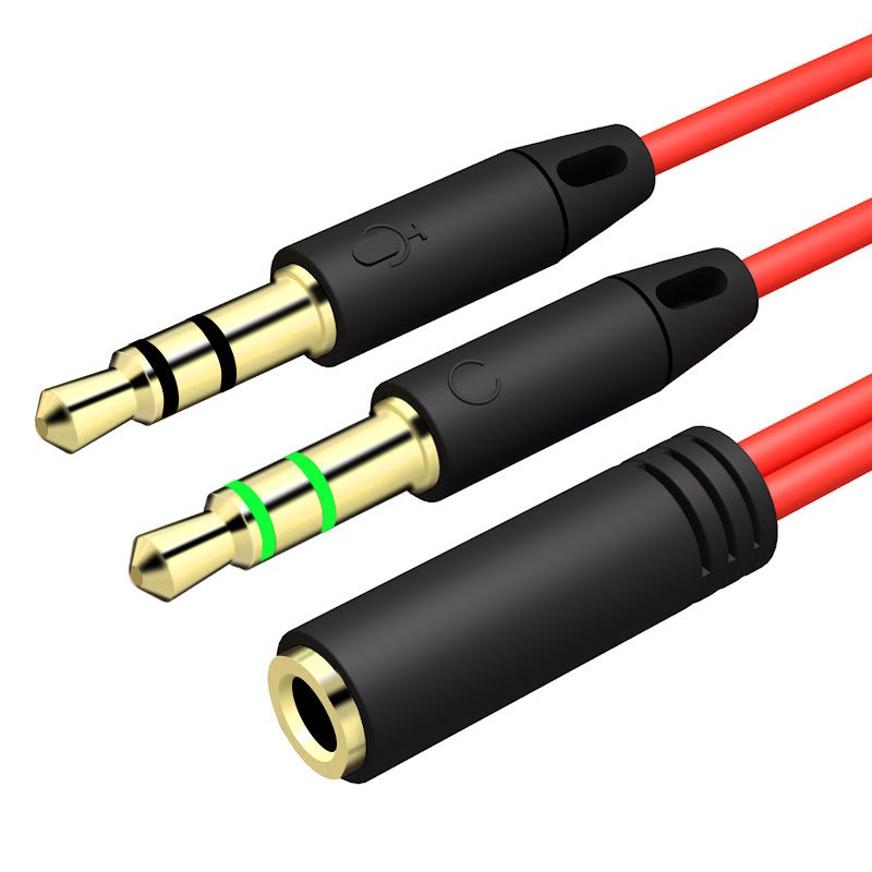 Мобильный телефон микрофон, одна минута, два аудио адаптера, кабель для наушников, конвертер для компьютера, 3.5 два-в-один сплиттер