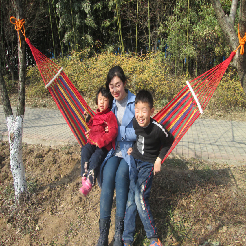 Гамак из холста, уличный, противоопрокидывающийся, одинарный и двойной, новый изогнутый гамак для дома и улицы с веревкой