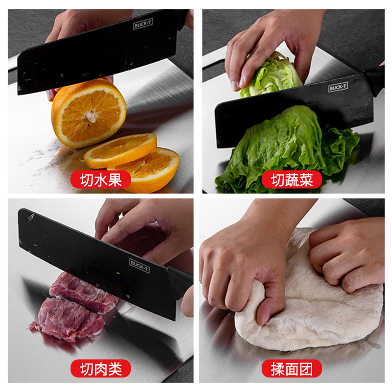 304 stainless steel cutting board Chinese square cutting board kitchen multifunctional double-sided cutting board thickened home chopping board batch